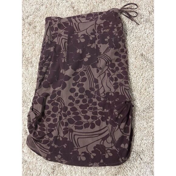 BEAUTIFUL Patagonia DRAWSTRING tie up or down MAXI LONG Skirt Sz 4 purple and gr - Picture 1 of 7